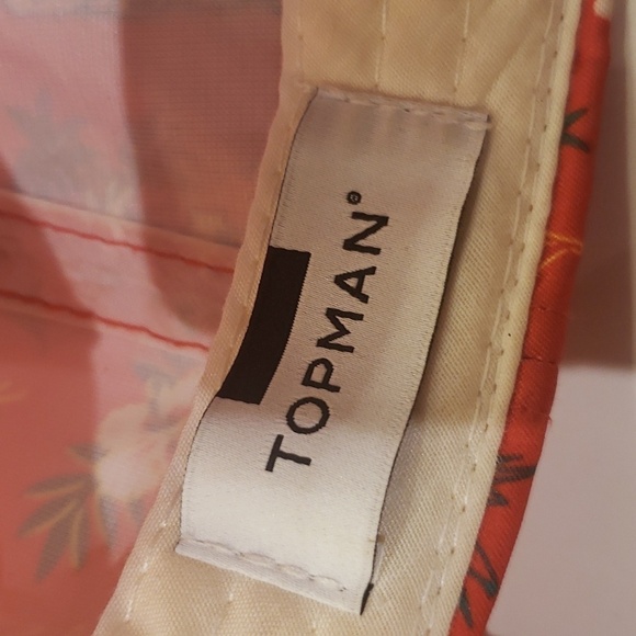 TOPMAN Red Hawaiian Cap Hat Mens Baseball Cap Adjustable Back - Picture 8 of 8